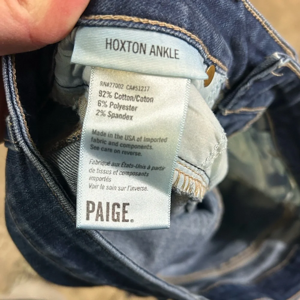 PAIGE Hoxton Ankle Dark Blue Skinny Jeans Size 28 - Picture 3 of 4